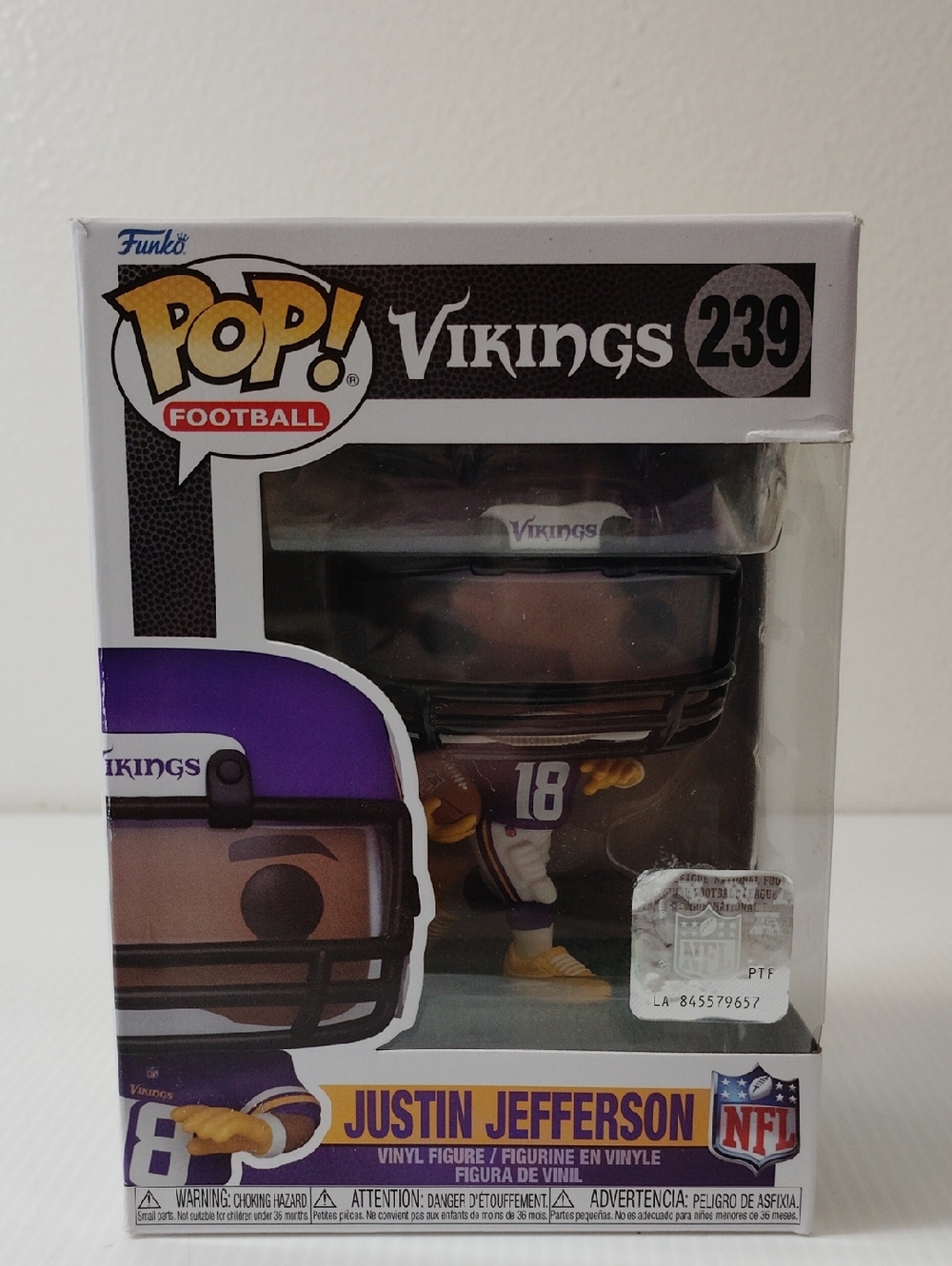 Funko Pop! Justin Jefferson Vikings Vinyl Figure - Purple & White